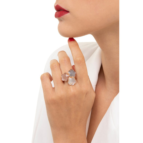Pasquale Bruni Jewelry - Bouquet Lunaire 18K Rose Gold Moonstone Diamond Ring | Manfredi Jewels