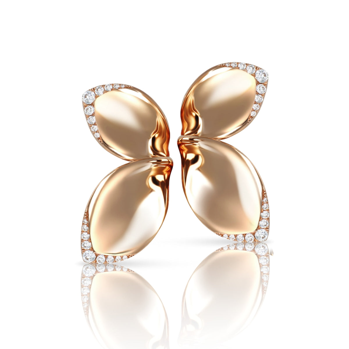 Pasquale Bruni Jewelry - Giardini Segreti 18K Rose Gold Diamond Earrings | Manfredi Jewels
