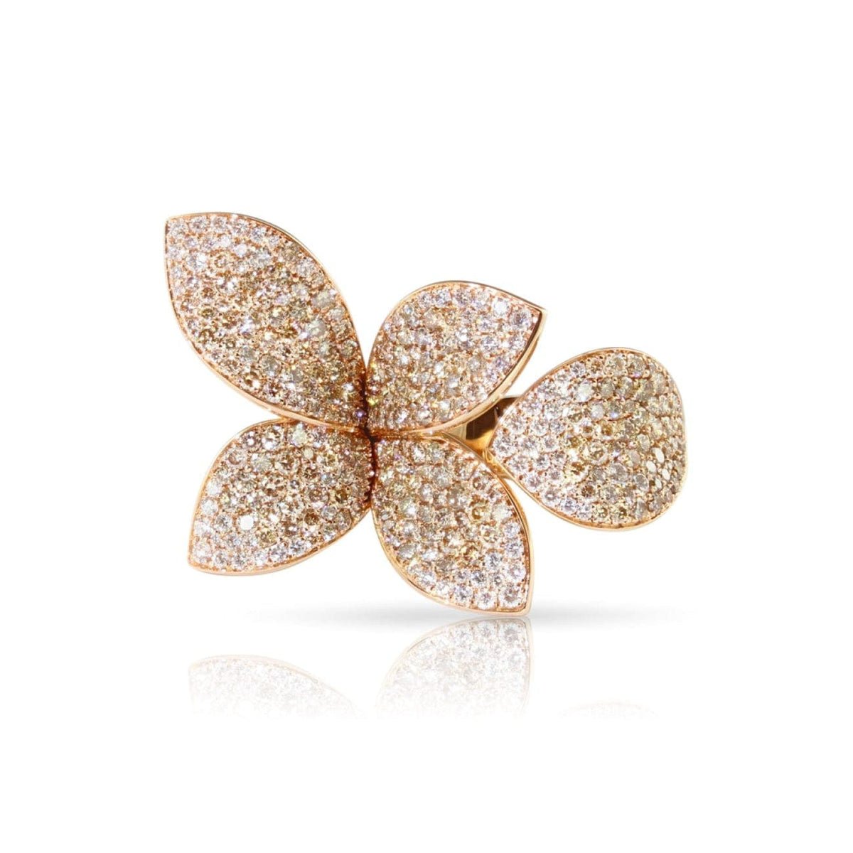 Pasquale Bruni Jewelry - Giardini Segreti 18K Rose Gold White & Champagne Pavé Diamond Ring | Manfredi Jewels