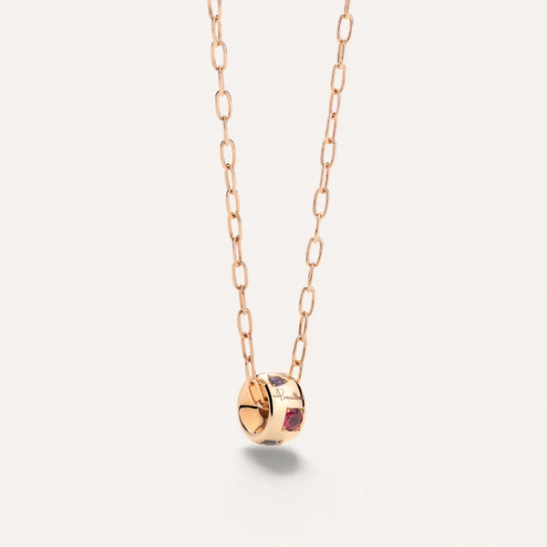 Pomellato Iconica 18k Rose Gold Mixed Gemstones Pendant Necklace
