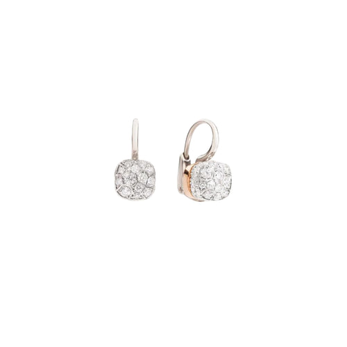 Pomellato Jewelry - Nudo 18K Rose Gold Diamonds Pavé Petit Earrings | Manfredi Jewels