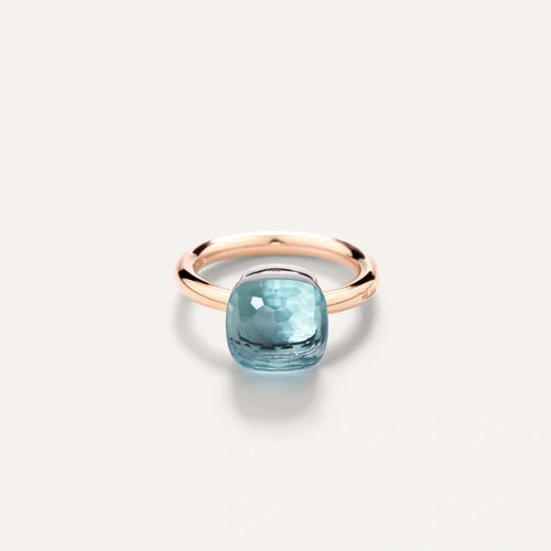 Pomellato Jewelry - Nudo 18K Rose Gold Sky Blue Topaz Classic Ring | Manfredi Jewels