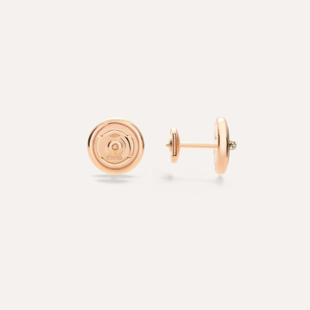 Pomellato Jewelry - Pom Pom Dot 18K Rose Gold Malachite & Diamond Button Earrings | Manfredi Jewels