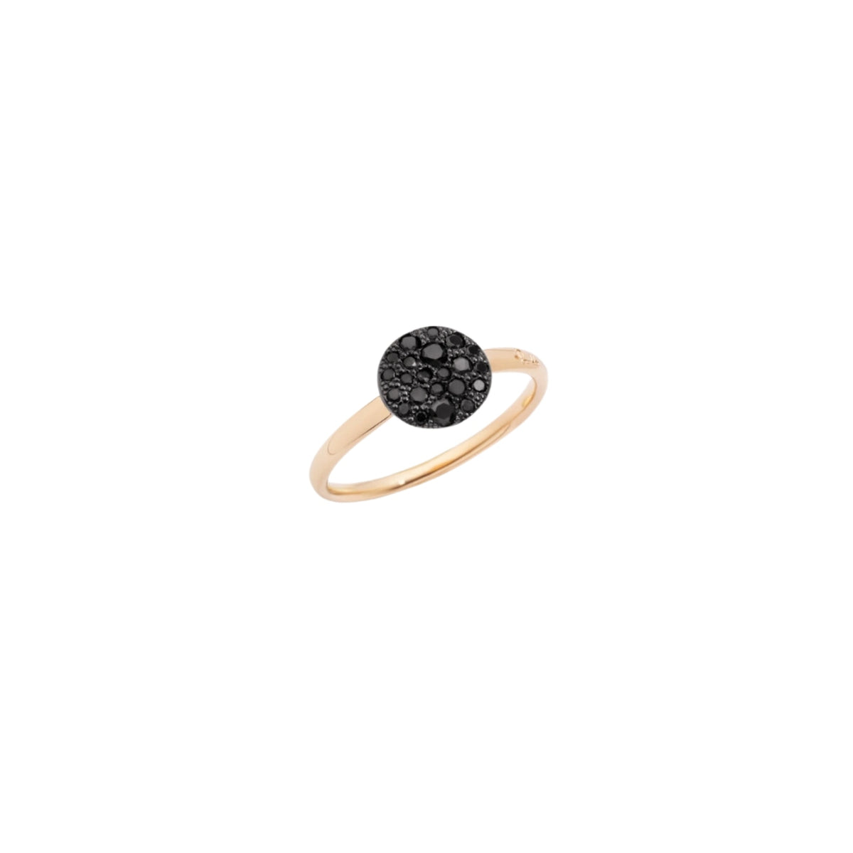 Pomellato Jewelry - Sabbia 18K Rose Gold Black Diamond Pavé Ring | Manfredi Jewels