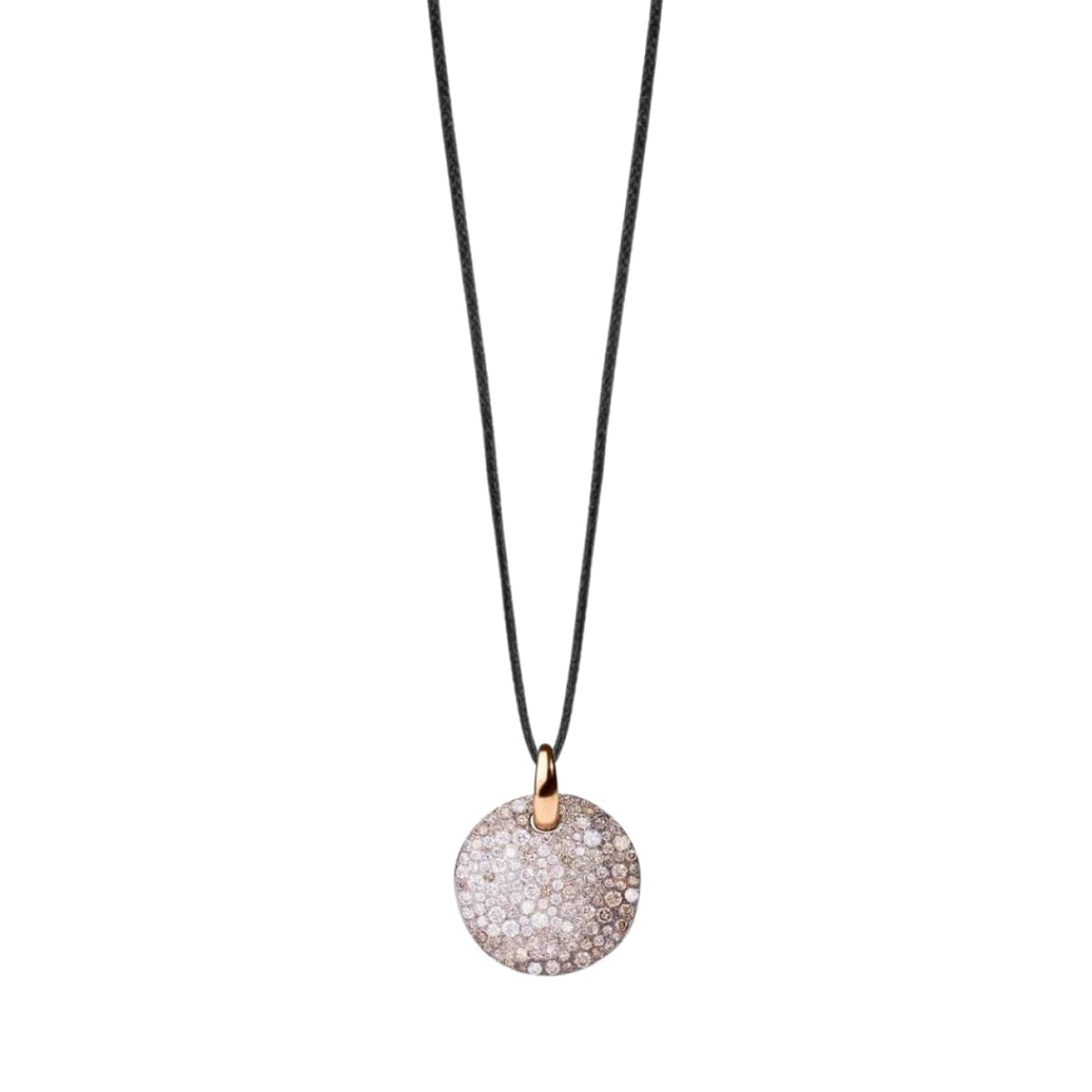 Pomellato Jewelry - Sabbia 18K Rose Gold Brown Diamond Pavé Pendant | Manfredi Jewels