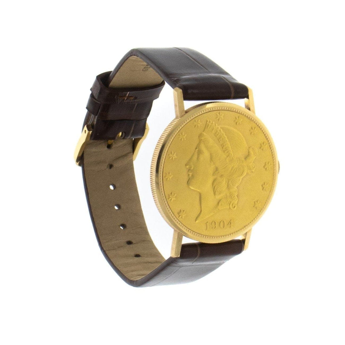 Pre-Owned Schochet Pre-Owned Watches - US Liberty Head 1904 Coin Watch 35mm 22K Gold | Manfredi Jewels