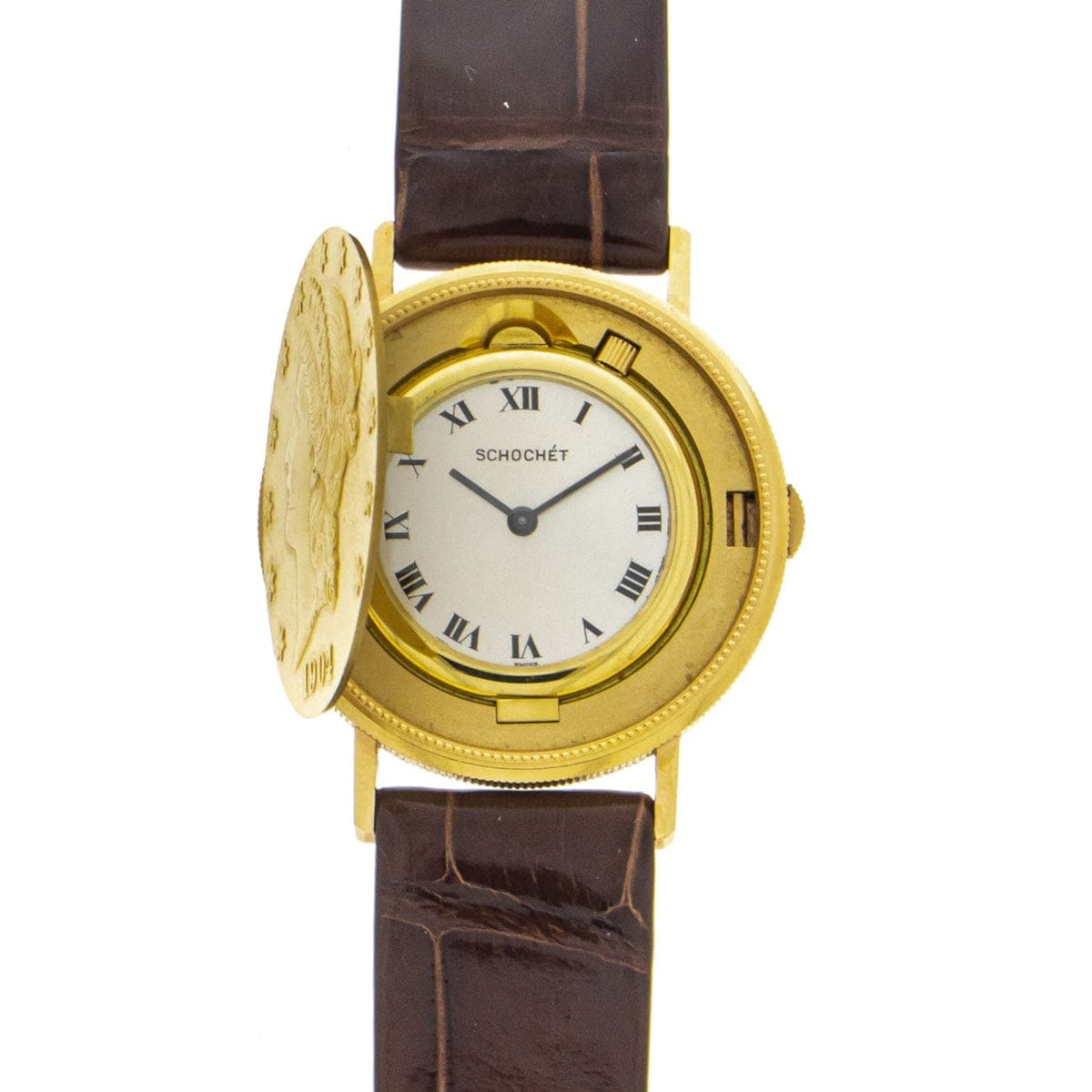 Pre-Owned Schochet Pre-Owned Watches - US Liberty Head 1904 Coin Watch 35mm 22K Gold | Manfredi Jewels