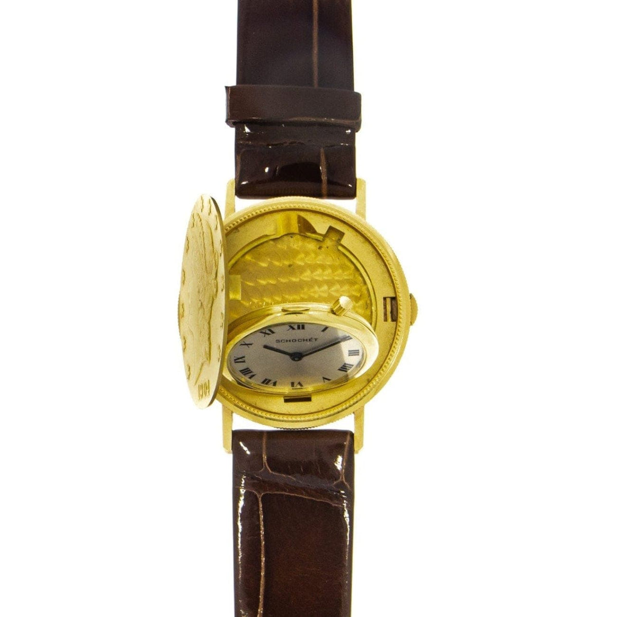 Pre-Owned Schochet Pre-Owned Watches - US Liberty Head 1904 Coin Watch 35mm 22K Gold | Manfredi Jewels