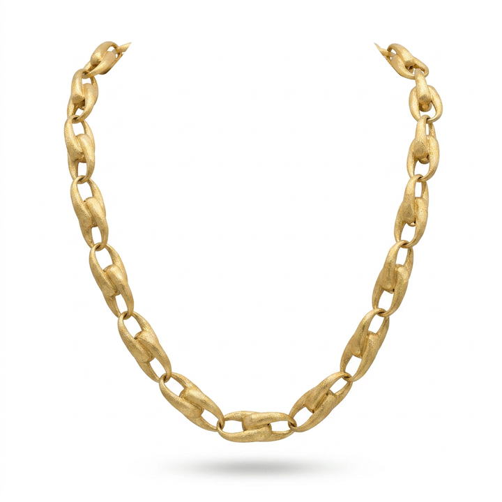 Estate Jewelry Jewelry - Estate Marco Bicego Lucia 18K Yellow Gold Collar Link Necklace | Manfredi Jewels