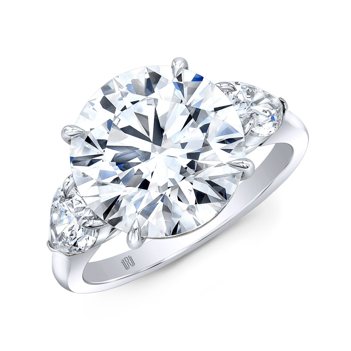 Rahaminov Diamonds Engagement - Round Cut 3.06 ct Platinum Three-Stoned Diamond Engagement Ring | Manfredi Jewels