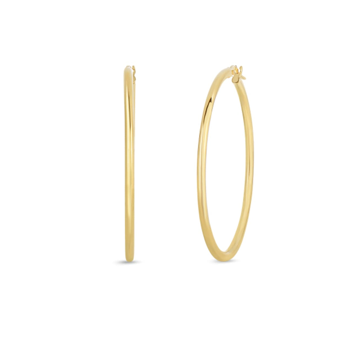 Roberto Coin Jewelry - 18K Yellow Gold Designer Gold The Perfect Hoop® Large Earrings | Manfredi Jewels