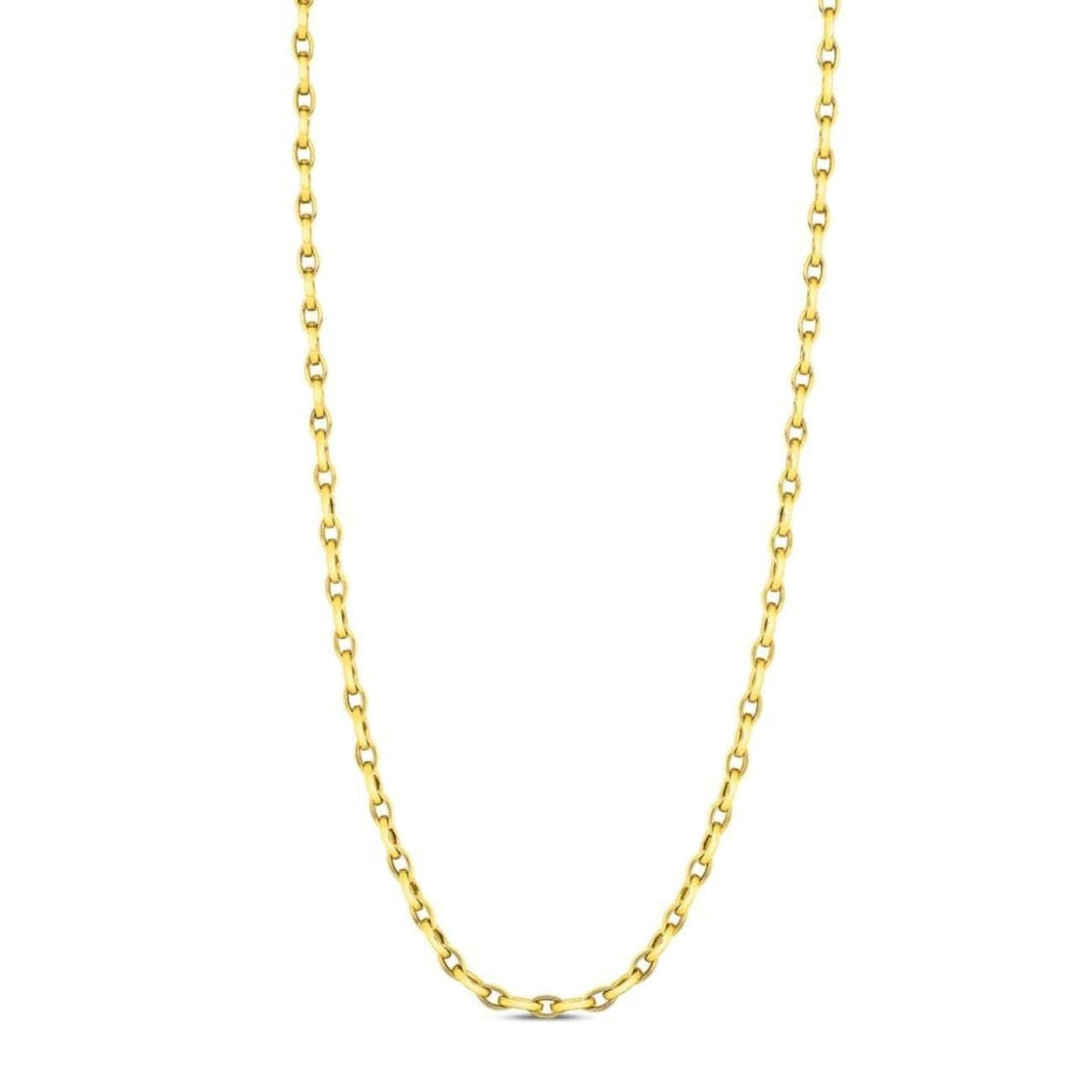 Roberto Coin Jewelry - Designer Gold 18K Yellow Gold Almond Link Chain Necklace | Manfredi Jewels