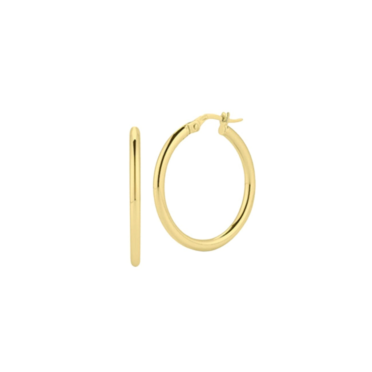 Roberto Coin Jewelry - Designer Gold 18K Yellow Gold Classic Thin Hoop Earrings | Manfredi Jewels