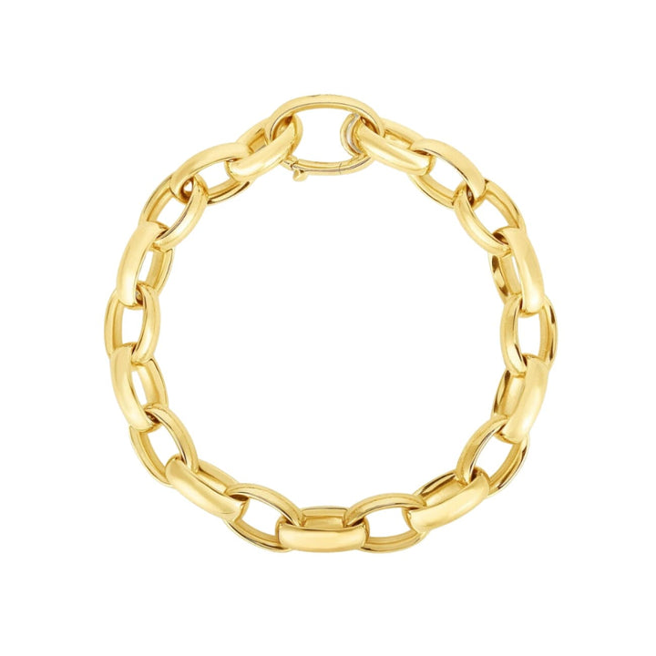 Roberto Coin Jewelry - Designer Gold 18K Yellow Gold Oval Link Chunky Chain Bracelet | Manfredi Jewels