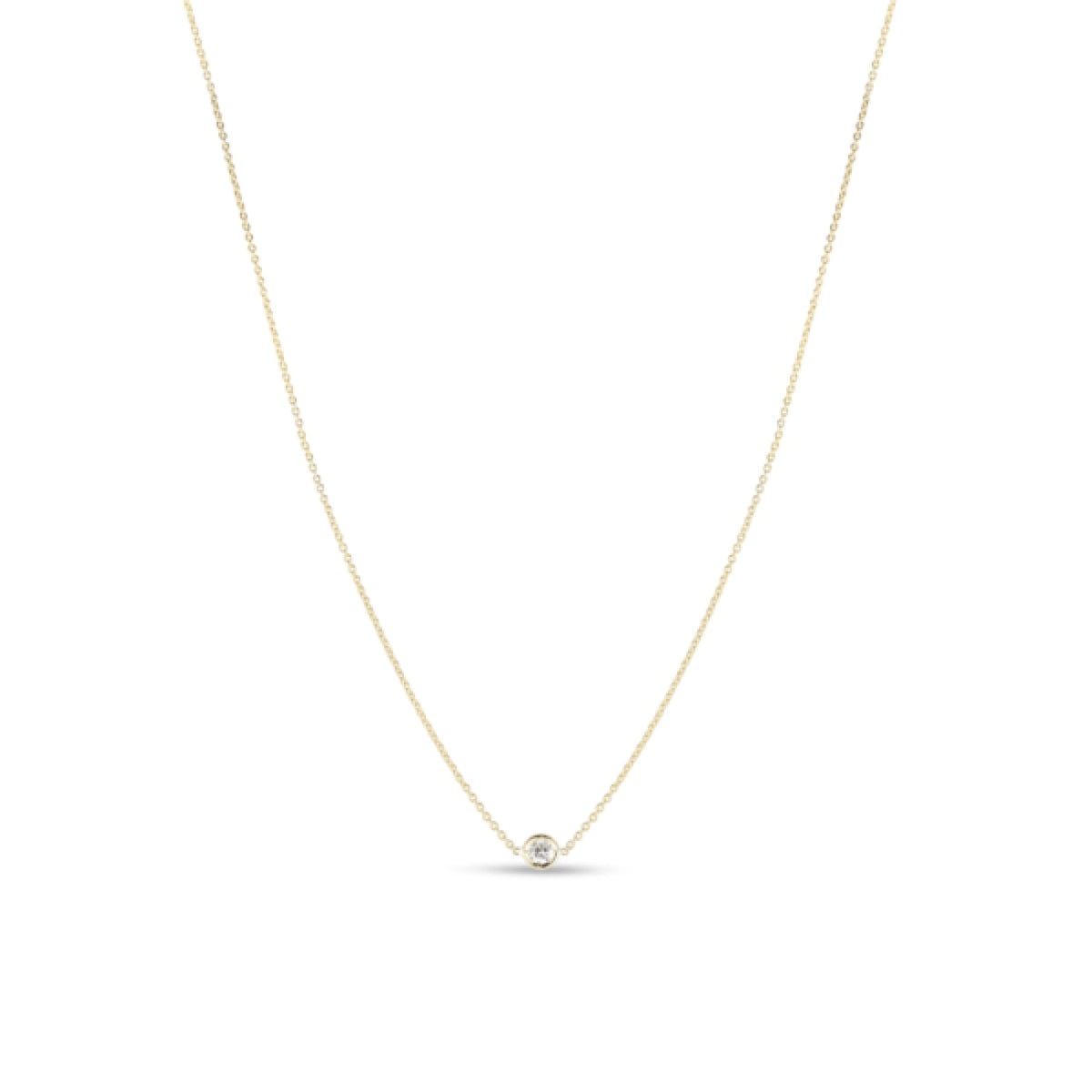 Roberto Coin Jewelry - Diamonds By The Inch 18K Yellow Gold Single Station Diamond Necklace | Manfredi Jewels