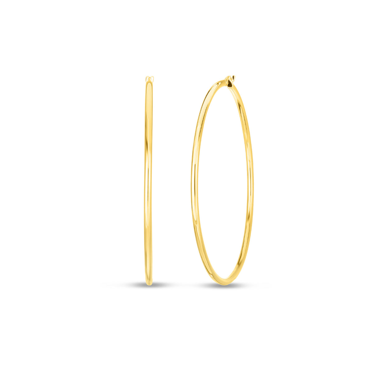Roberto Coin Jewelry - Perfect 18K Yellow Gold Large Thin Hoop Earrings | Manfredi Jewels