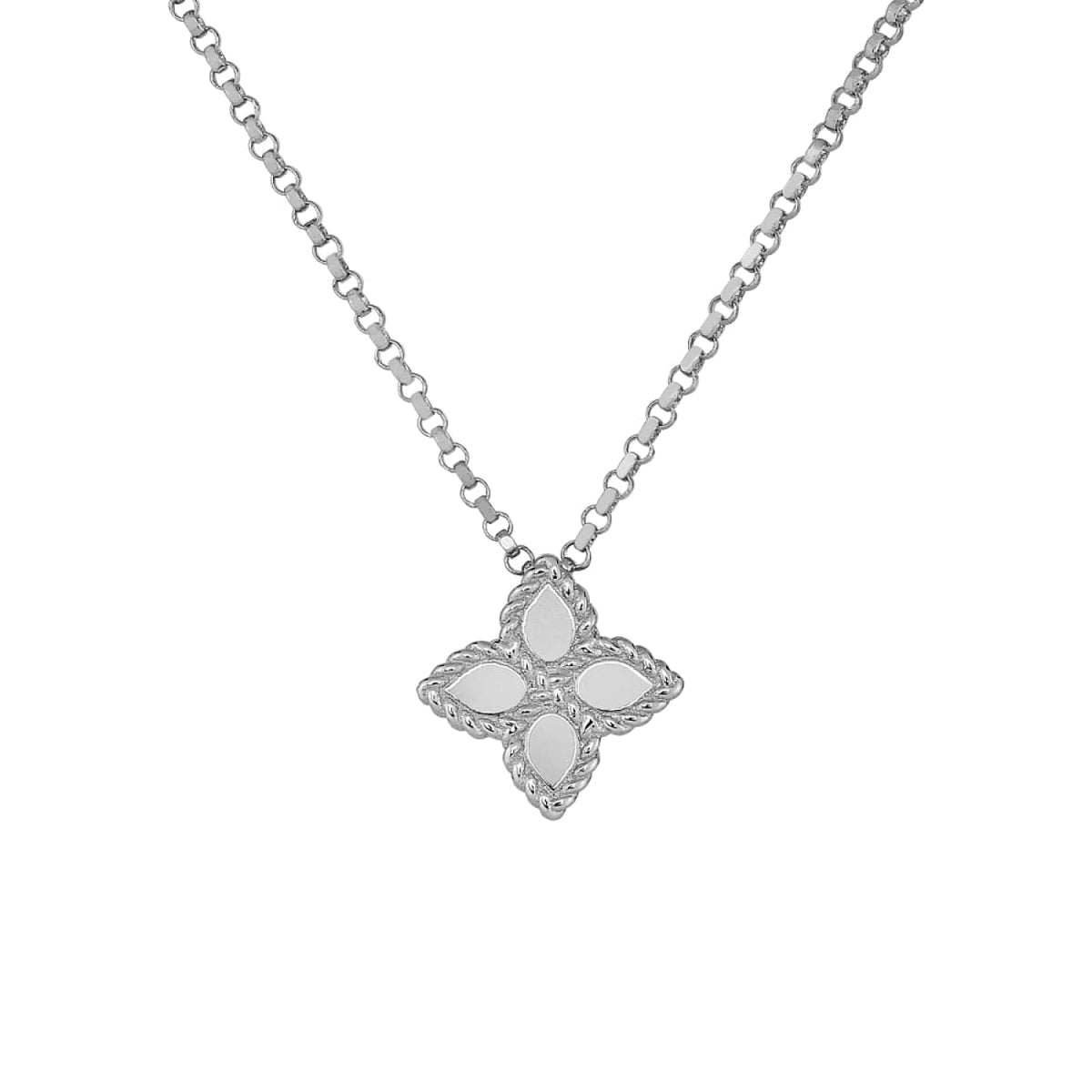 Roberto Coin Jewelry - Princess Flower 18K White Gold Medium Necklace | Manfredi Jewels