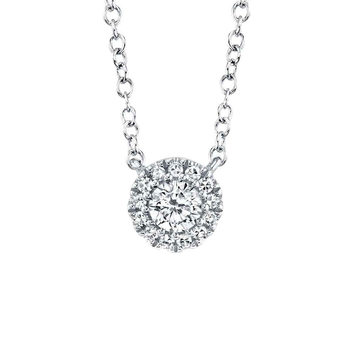 Shy Creation Jewelry - 14K White Gold 0.14ct Diamond Necklace | Manfredi Jewels