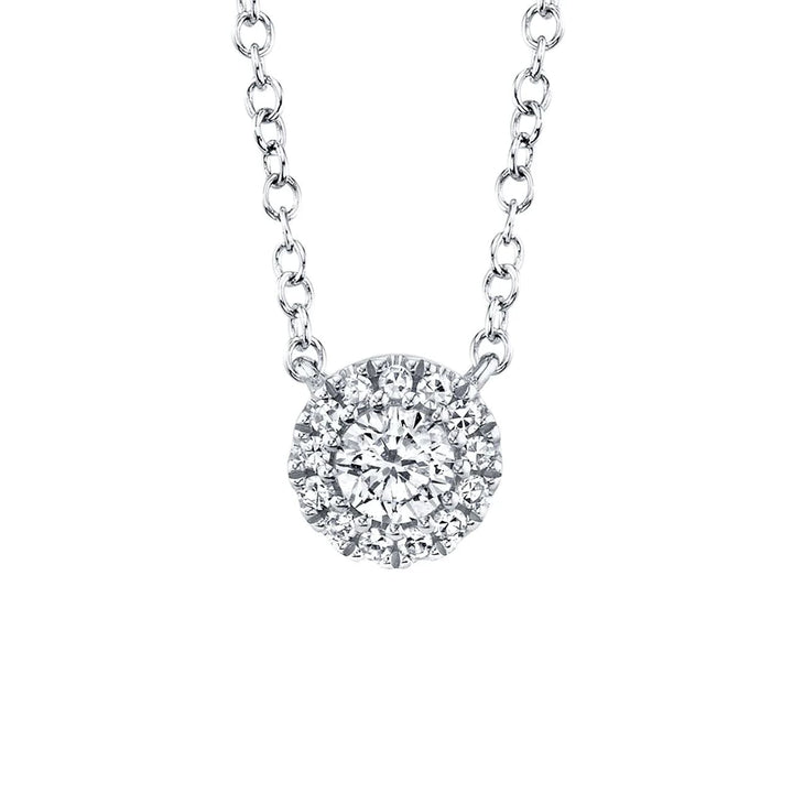 Shy Creation Jewelry - 14K White Gold 0.14ct Diamond Necklace | Manfredi Jewels