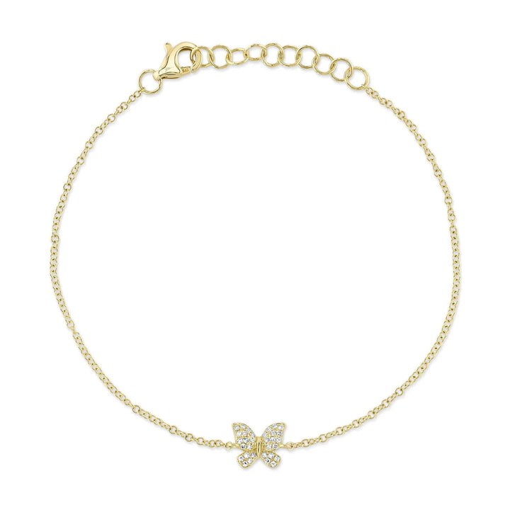 Shy Creation Jewelry - 14K Yellow Gold 0.08ct Diamond Butterfly Bracelet | Manfredi Jewels