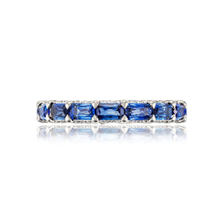 Tacori Eternity Bands - Classic Crescent RoyalT 18K White Gold Exclusive Cut Sapphire Eternity Band Ring | Manfredi Jewels