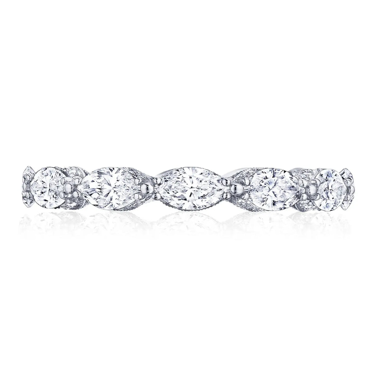 Tacori Eternity Bands - Classic Crescent RoyalT Platinum Marquise Cut Diamond Eternity Band Ring | Manfredi Jewels