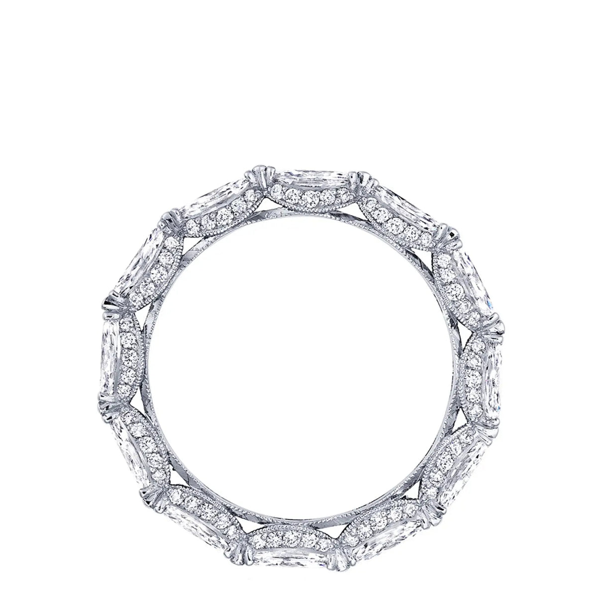 Tacori Eternity Bands - Classic Crescent RoyalT Platinum Marquise Cut Diamond Eternity Band Ring | Manfredi Jewels