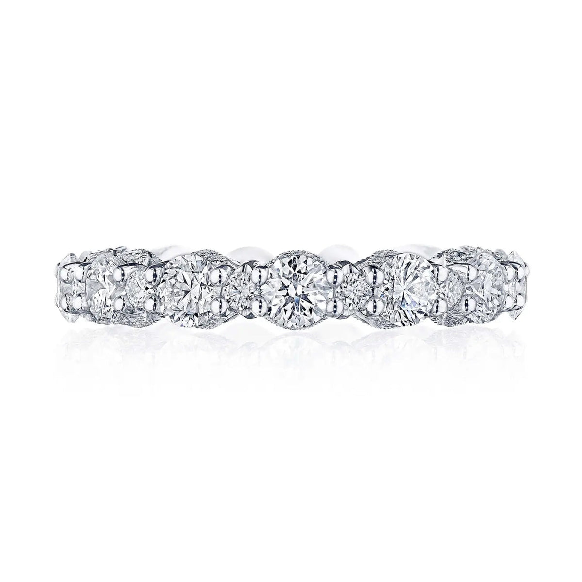 Tacori Eternity Bands - Classic Crescent RoyalT Platinum Round Multi-Size Diamond Eternity Band Ring | Manfredi Jewels