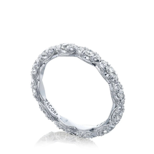 Tacori Eternity Bands - Petite Crescent RoyalT 18K White Gold Marquise Shape Design Detail Wedding Band Ring | Manfredi Jewels