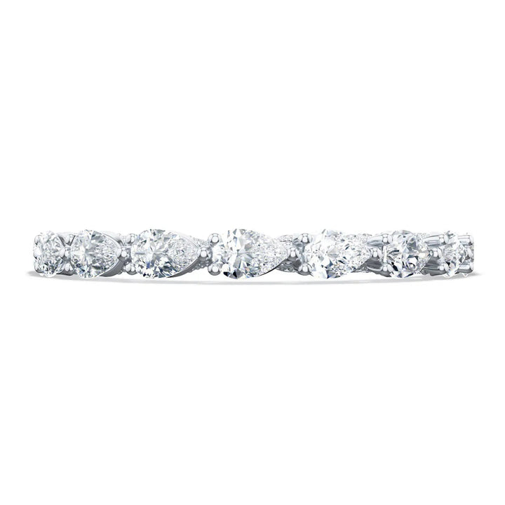 Tacori Eternity Bands - Sculpted Crescent 18 White Gold Pear Foundation Wedding Band Ring | Manfredi Jewels