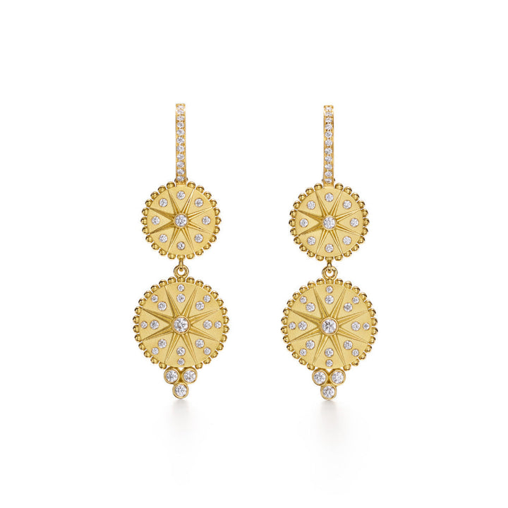 Temple St Clair Jewelry - Orbit 18K Yellow Gold Star Diamond Drop Earrings | Manfredi Jewels
