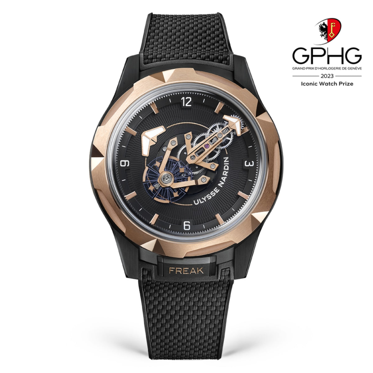 Ulysse Nardin New Watches - FREAK ONE 44MM BLACK DLC TITANIUM & ROSE GOLD | Manfredi Jewels