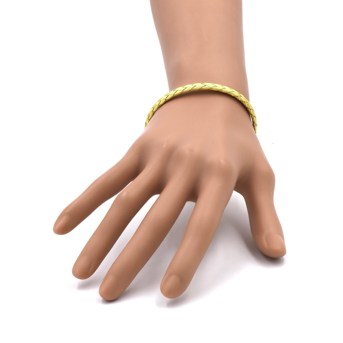 VERGANO Jewelry - Vergano Italian 18k Yellow Gold Basket Weave Flexible Bangle | Manfredi Jewels