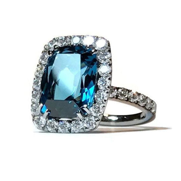 A & Furst Jewelry - Dynamite - Cocktail Ring with London Blue Topaz and Diamonds | Manfredi Jewels