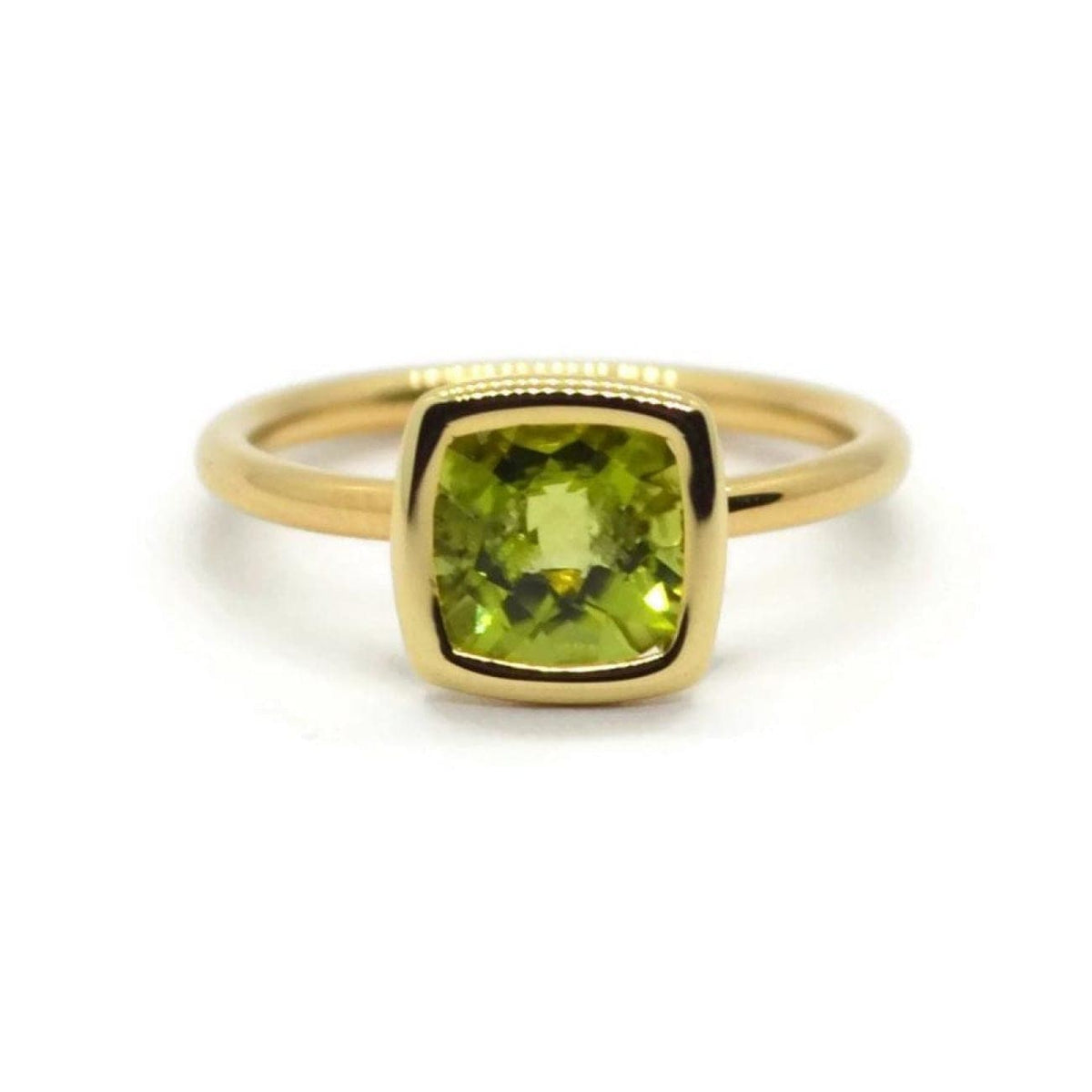 A & Furst Jewelry - Gaia - Small Stackable Ring with Peridot 18k Yellow Gold | Manfredi Jewels
