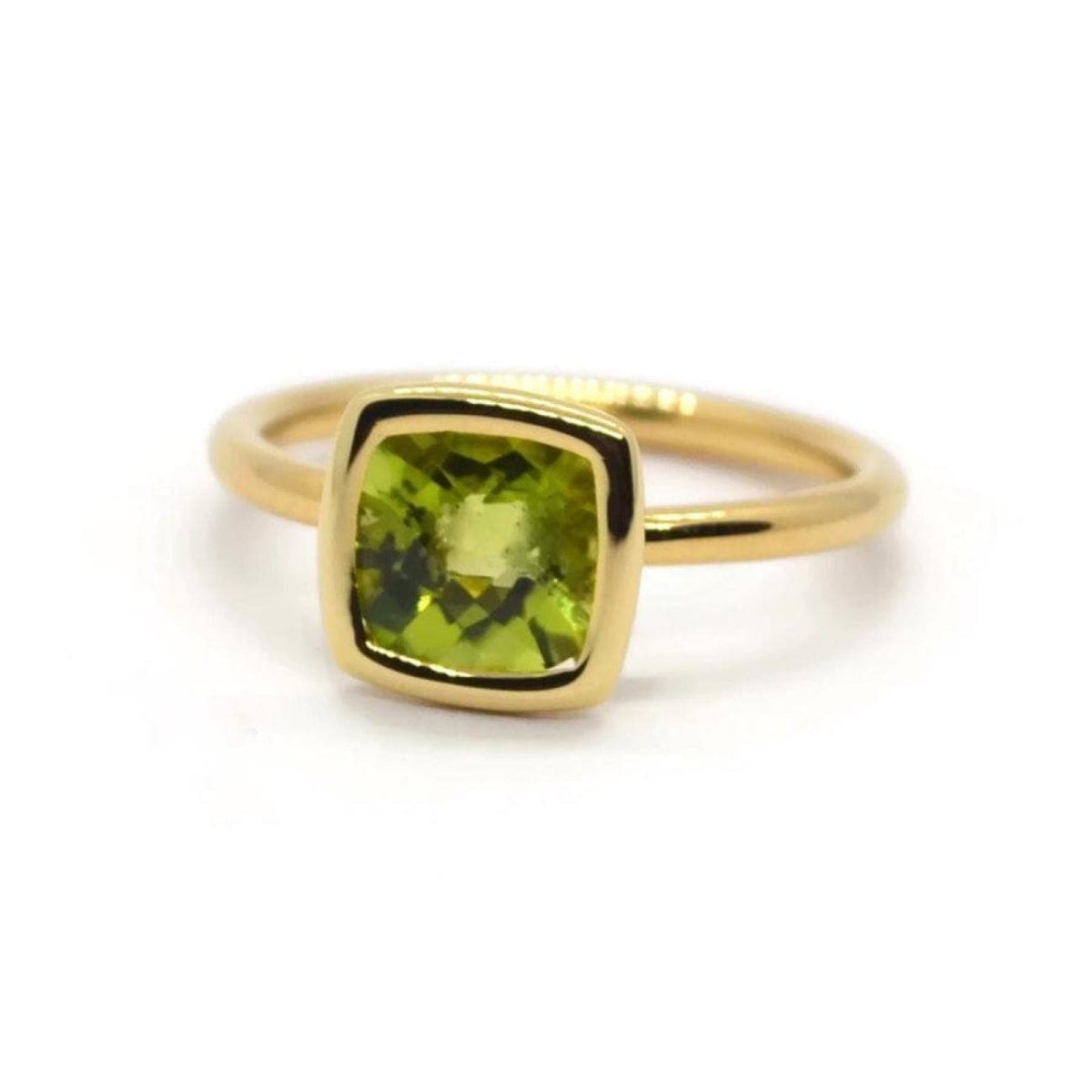A & Furst Jewelry - Gaia - Small Stackable Ring with Peridot 18k Yellow Gold | Manfredi Jewels
