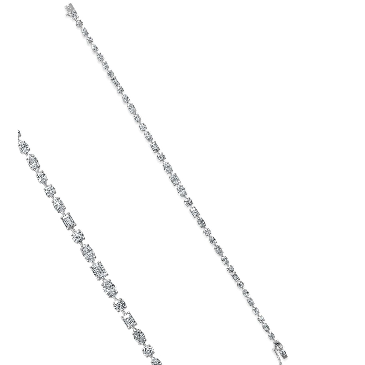 Aarzee Jewelry - 18K YG 1 Row various shape diamonds bracelet | Manfredi Jewels