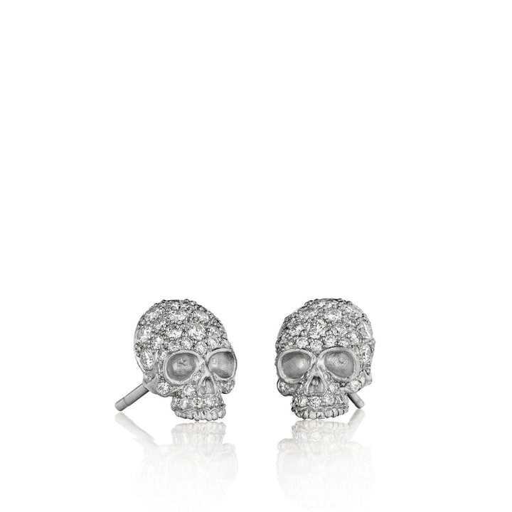 Anthony Lent Jewelry - Pavé Skull Studs | Manfredi Jewels