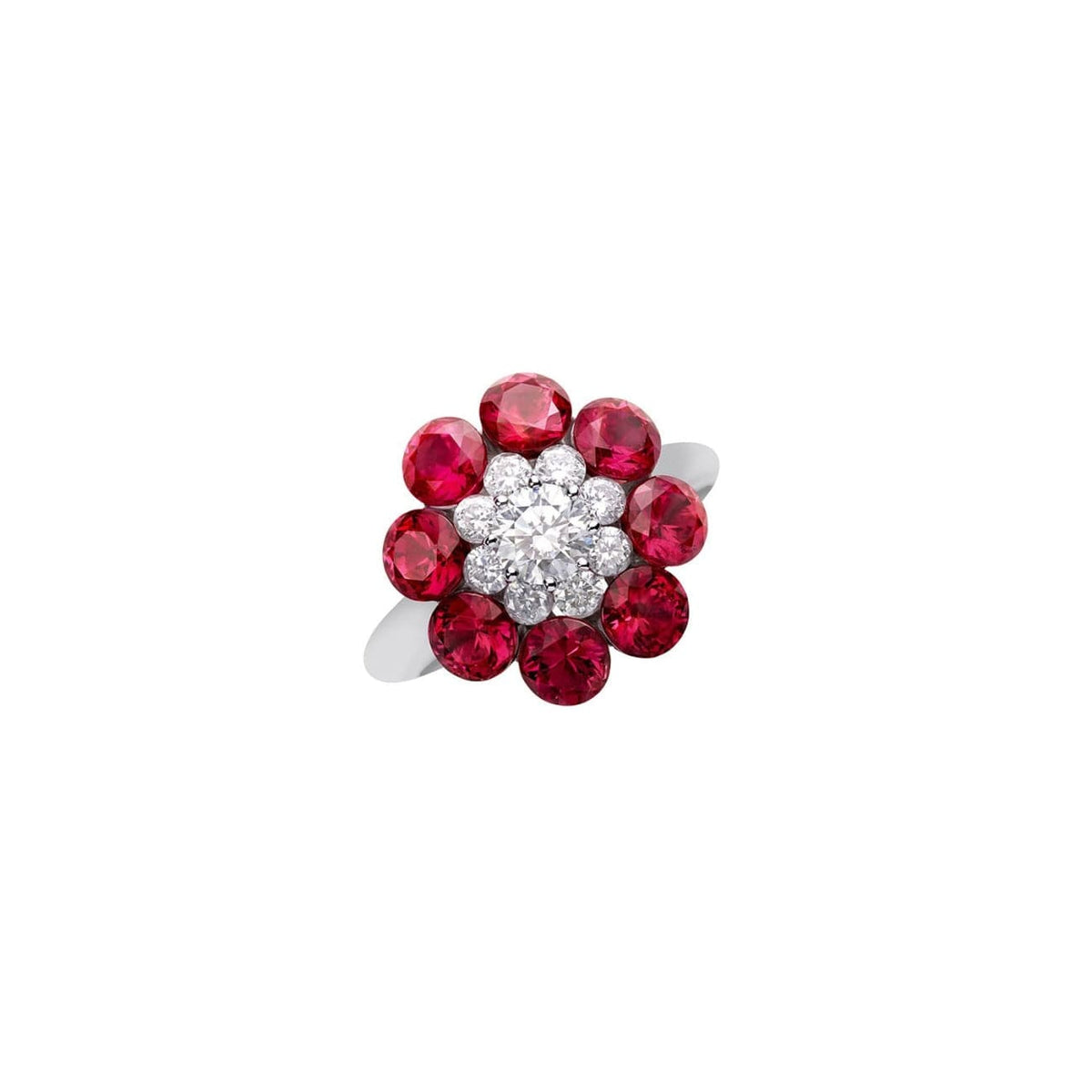 Chopard Jewelry - 18k White Gold Diamond & Ruby Magical Setting Ring | Manfredi Jewels
