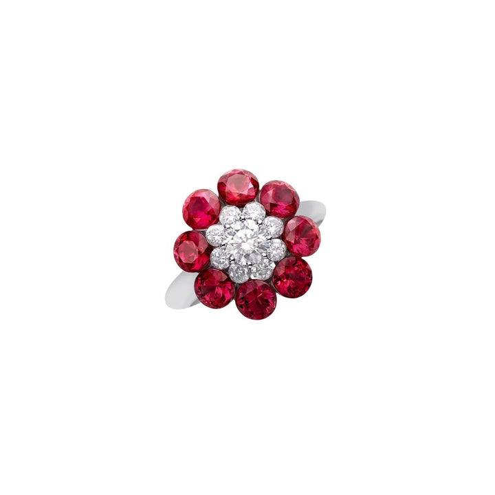 Chopard Jewelry - 18k White Gold Diamond & Ruby Magical Setting Ring | Manfredi Jewels