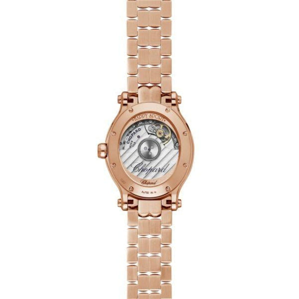 Chopard Happy Sport Oval 18k Rose Gold And Diamonds Watches Manfredi Jewels