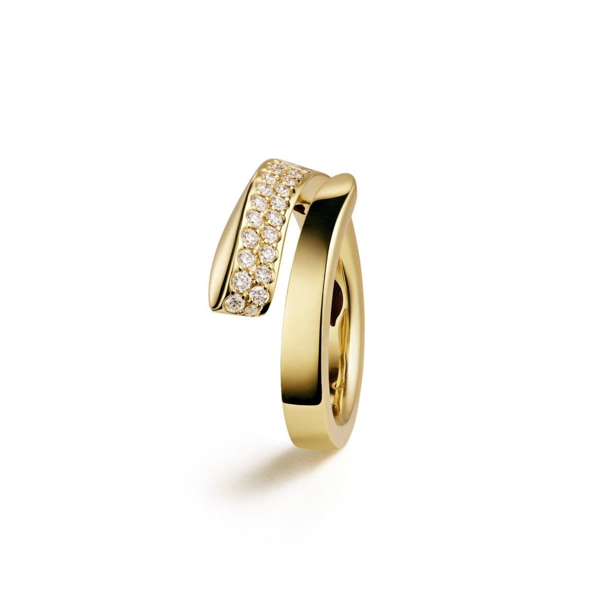 Crivelli Jewelry - 18KT YELLOW GOLD LIKE COLLECTION PARTWAY PAVE RING | Manfredi Jewels