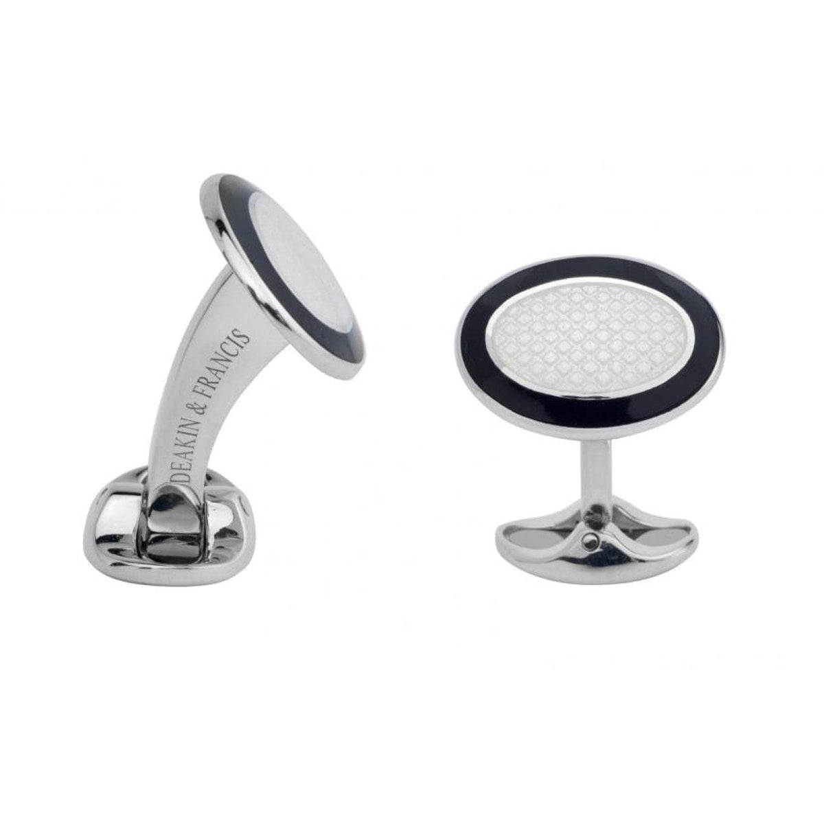 Deakin & Francis Accessories - Sterling Silver Black & White Enamel Cufflinks | Manfredi Jewels
