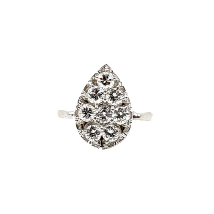 Estate Jewelry Estate Jewelry - 14K White Gold Diamond Pear Shape Ring | Manfredi Jewels