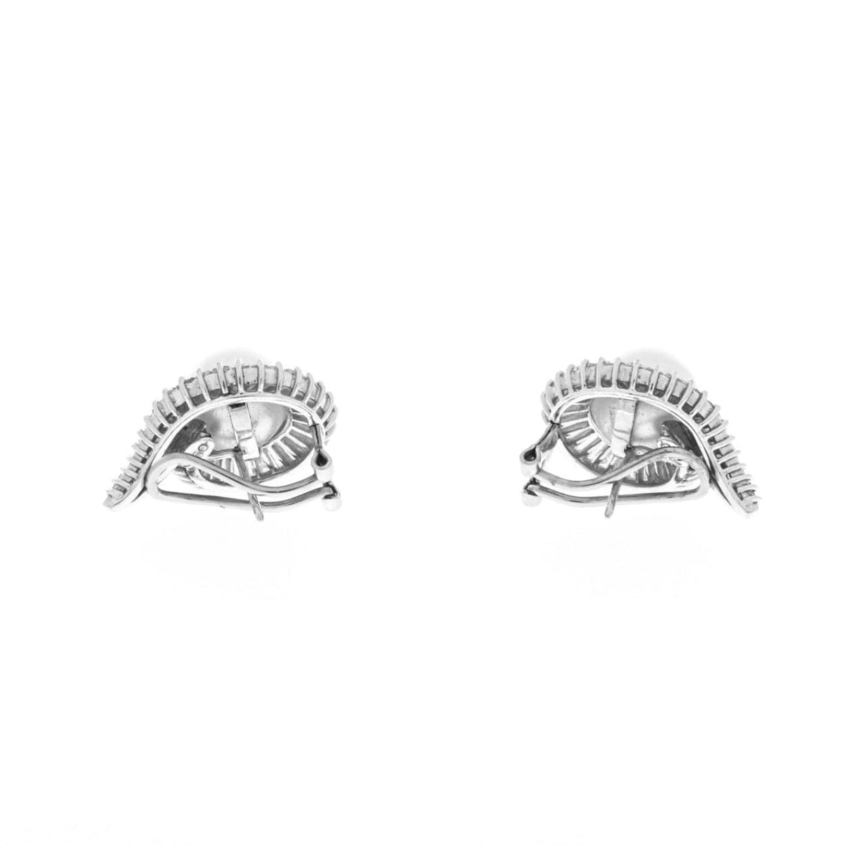 Estate Jewelry Estate Jewelry - 18K White Gold Diamond and Pearl Earrings | Manfredi Jewels