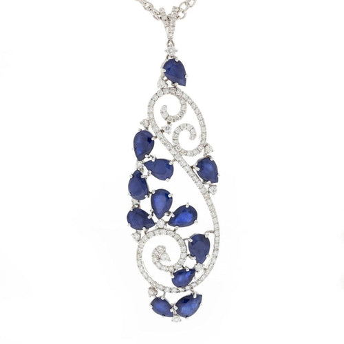 Estate Jewelry - Casato 18k White Gold Sapphires & Diamonds Necklace | Manfredi Jewels