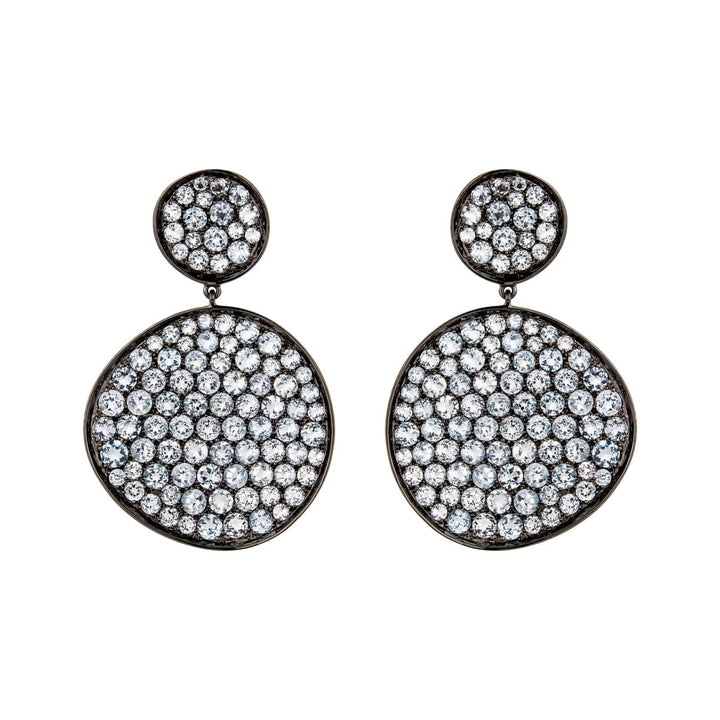 Etho Maria Jewelry - 18k White Gold Blue Topaz Drop Earrings | Manfredi Jewels