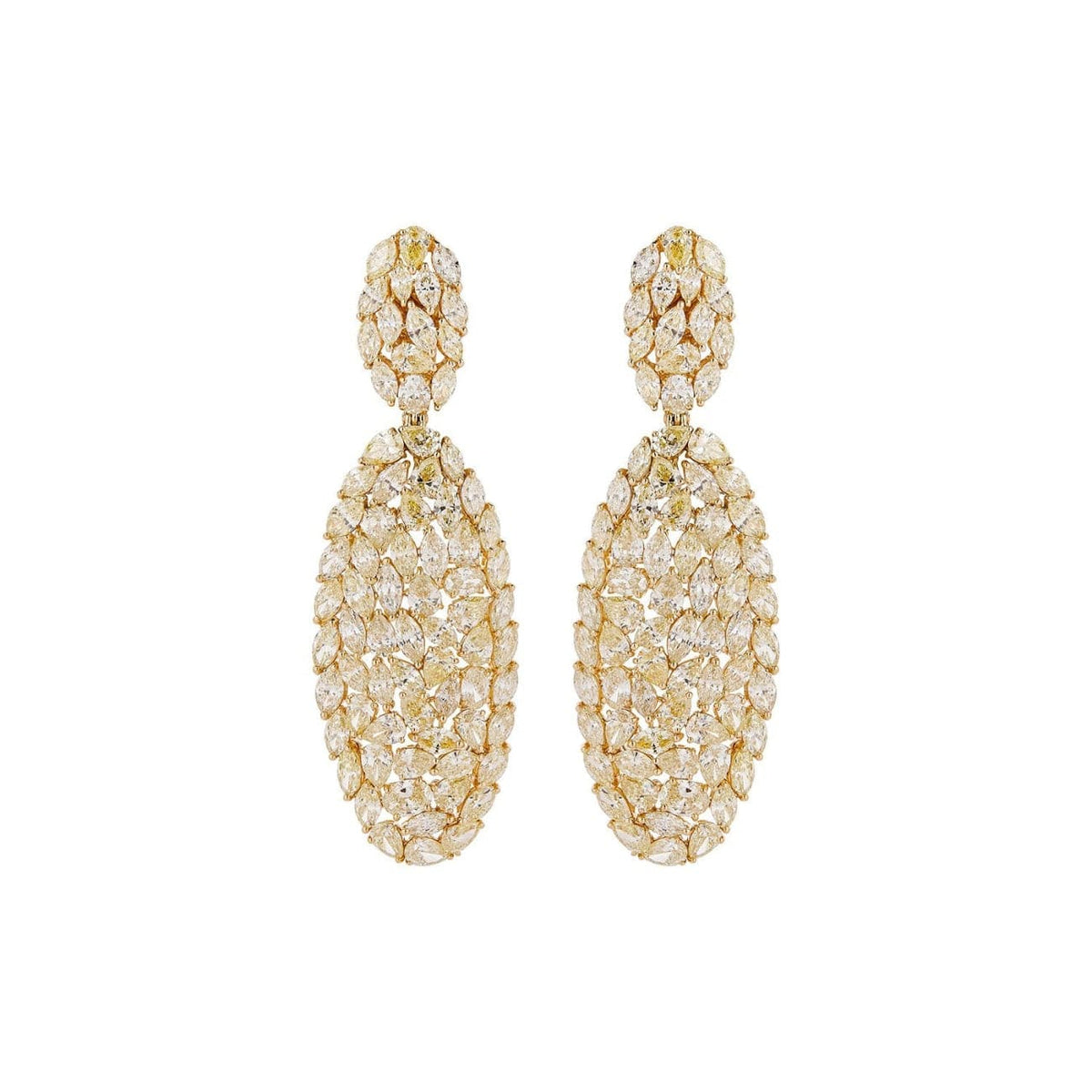 Etho Maria Jewelry - 18K YG Pave canary diamond drop earrings | Manfredi Jewels