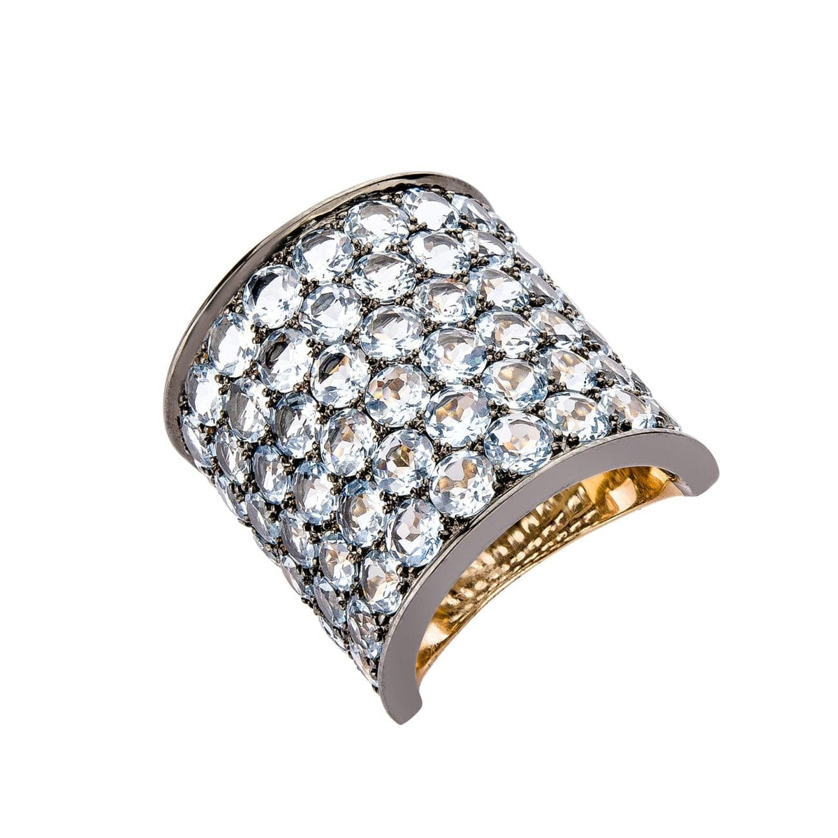 Etho Maria Jewelry - Blue topaz 6 rows ring | Manfredi Jewels