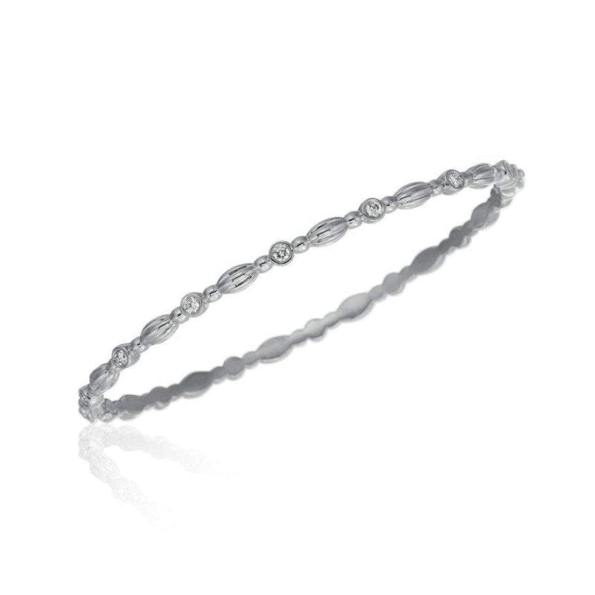 Gumuchian Jewelry - Gumuchian 18k White Gold Nutmeg Diamond Bangle | Manfredi Jewels